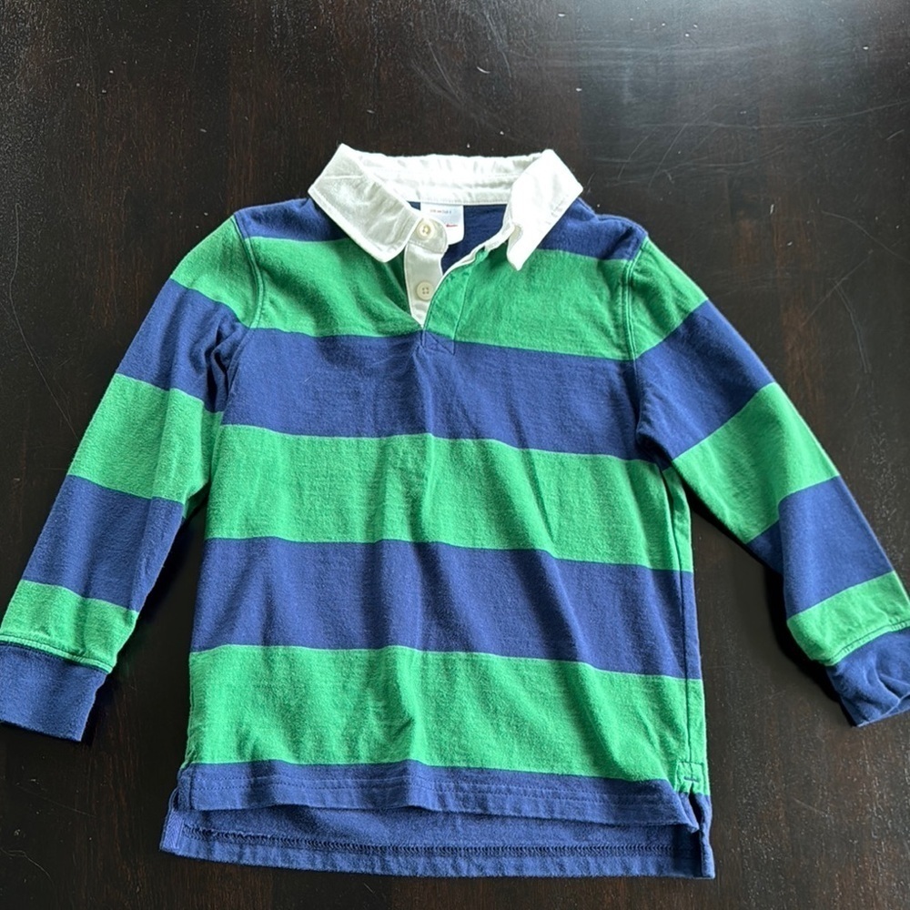 Hanna Andersson Green and Blue Button Down Shirt